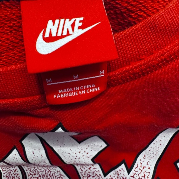 Vintage Red Tag Nike AIR "Swoosh" (M) Sweatshirt RED BLACK WHITE - Picture 3 of 3